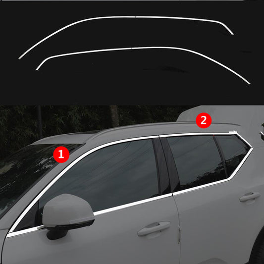for Volvo 2019-2022 XC40 Chrome Stainless Upper Window Sill Strip Cover trim 4x