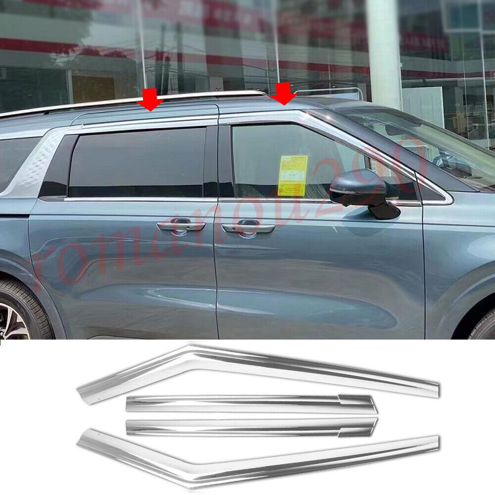 for Kia Carnival 2022-2024 Silver Window Visor Vent Sun Shade Rain Guard Shield