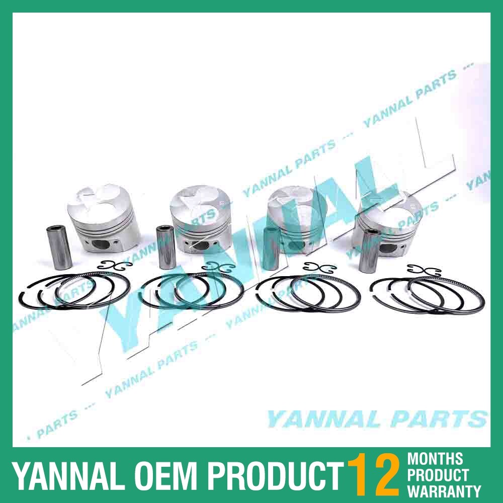 4-piece piston with piston rings + 0.5 mm for Kubota V1305 engine (oversized)