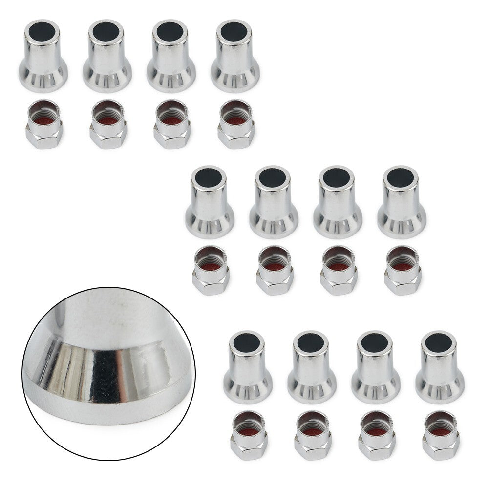 AU TR413 Chrome Car Truck Tire Wheel Tyre Valve Stem Hex-Caps- With Sleeve Cover v
