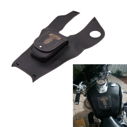 Artificial Leather Right Tank Cap Panel Cover Bag for Yamaha XVS650 1999 -2007 Q