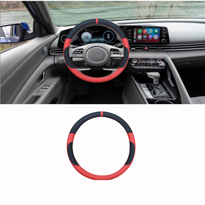 Accessories Black&red Steering Wheel Cover 1pcs for Hyundai for Elantra 2021-2023 v