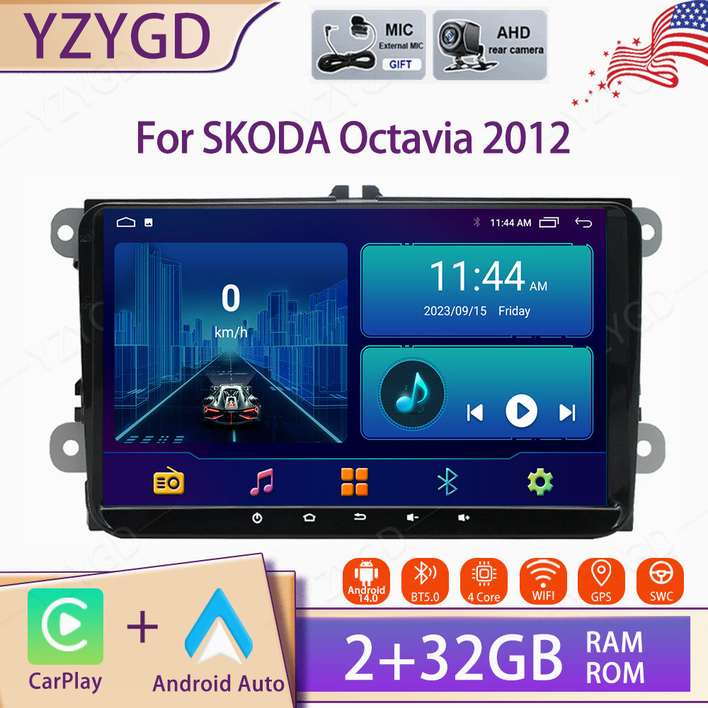 Android Auto Carplay for SKODA Octavia 2012 Stereo Car Radio GPS Navi Screen FM
