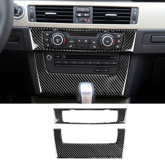 Carbon Fiber Air Conditioning CD Control Panel Trim for BMW E90 3 Series 2005-12
