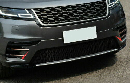 Silver Steel Front Fog Lamp Light Cover Trim 2P for Range Rover Velar 2017-2021