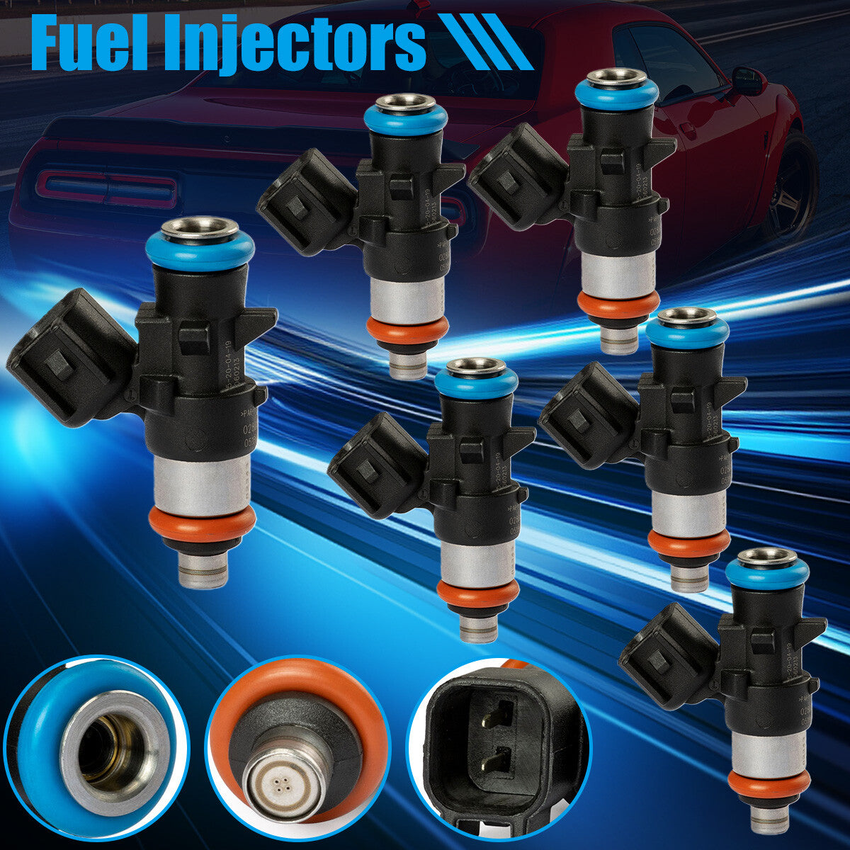 6X Fuel Injectors for Chrysler 11-19 for Dodge for Ram for Jeep 3.6L V6 0280158233 5184085AC