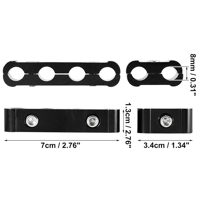 3Pcs Aluminum Engine Spark Plug Wire Separator Divider Organizer Clamp Kit Black Q