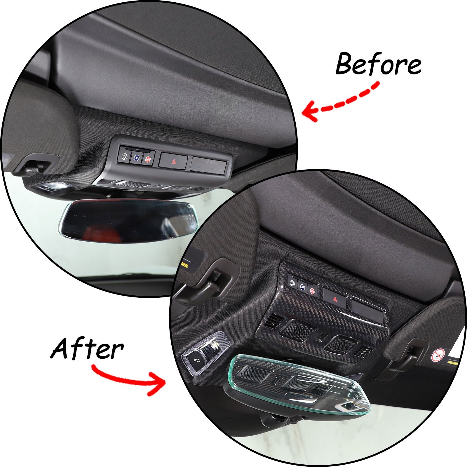 carbon fiber roof reading light button panel trim for Corvette C8 2020-2023 n