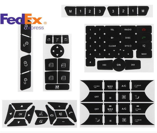1 Set Steering AC Climate Window Button Kit Decals Sticker for Mercedes for Benz V2 Q