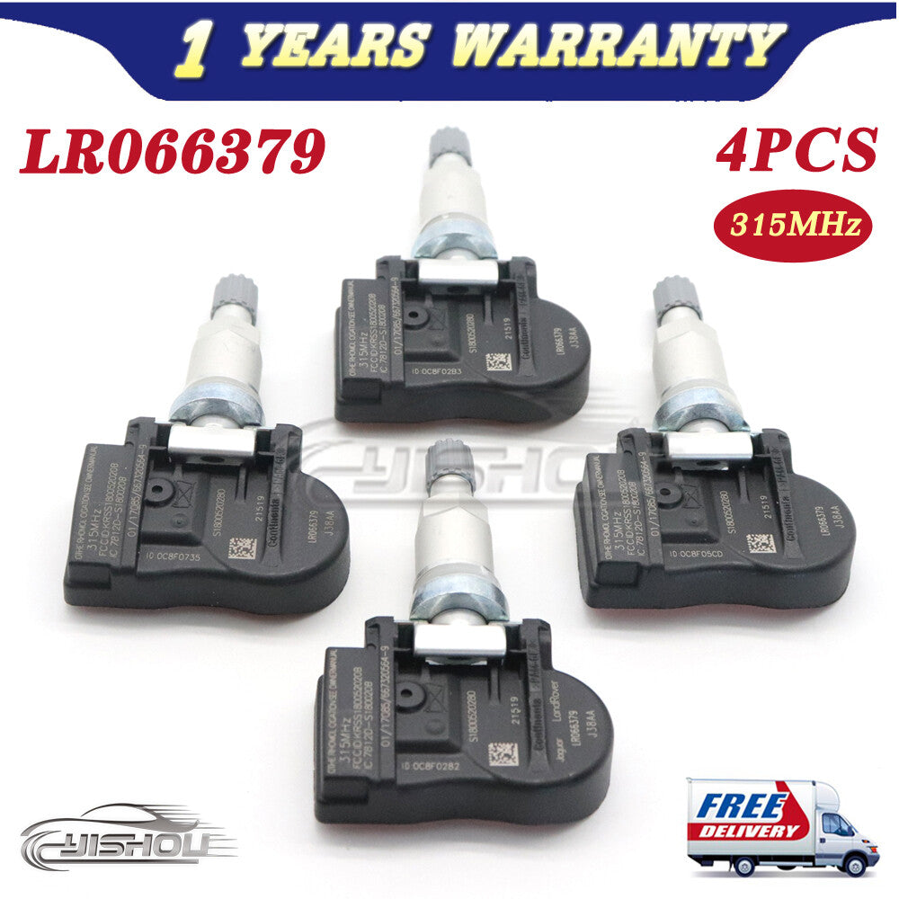 4x TPMS Tire Sensor 315MHz for Land Rover for Range Rover for Jaguar XJ XF LR066379