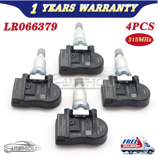 4x TPMS Tire Sensor 315MHz for Land Rover for Range Rover for Jaguar XJ XF LR066379