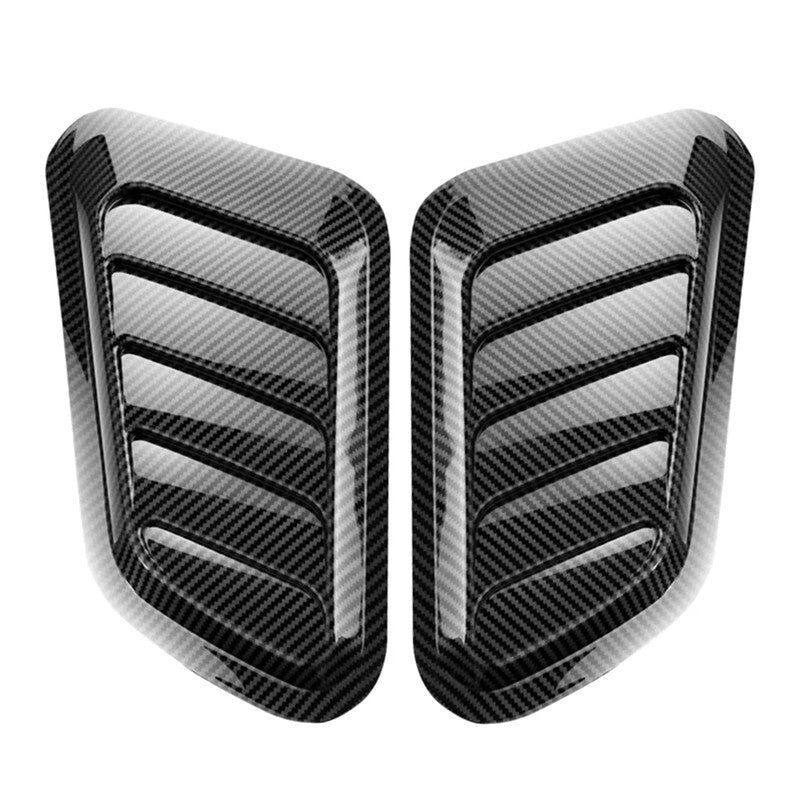 2PCS Carbon Fiber Car Tuning Hood Air Flow Intake Decoration Hood Scoop Sticker