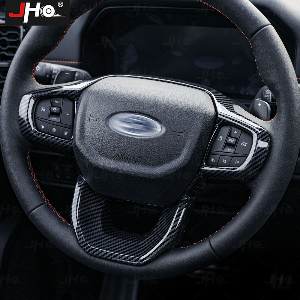 for Ford Ranger P703 2023 2024 ABS Carbon Fiber Inner Steering Wheel Decorate Cover
