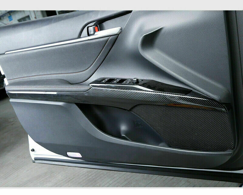 for Toyota for Camry 2018-2023 Carbon ABS Inner Door Armrest Molding Cover Trim 4Pcs