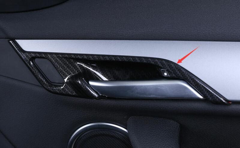 Fit for BMW X1 F48 2016-2021 ABS Carbon Fiber Inner Door Handle Cover Trim 4PCS