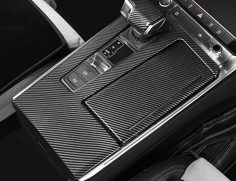 for Audi A6 A7 S6 S7 RS6 2019-2023 Carbon Fiber Central Gear Shift Cover Trim 2x