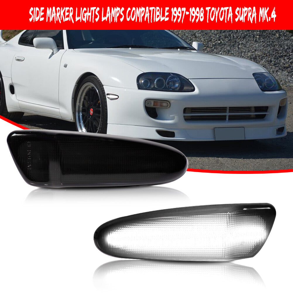 2-piece smoked lens white LED front marker light suitable for 97-98 SUPRA MK4- v