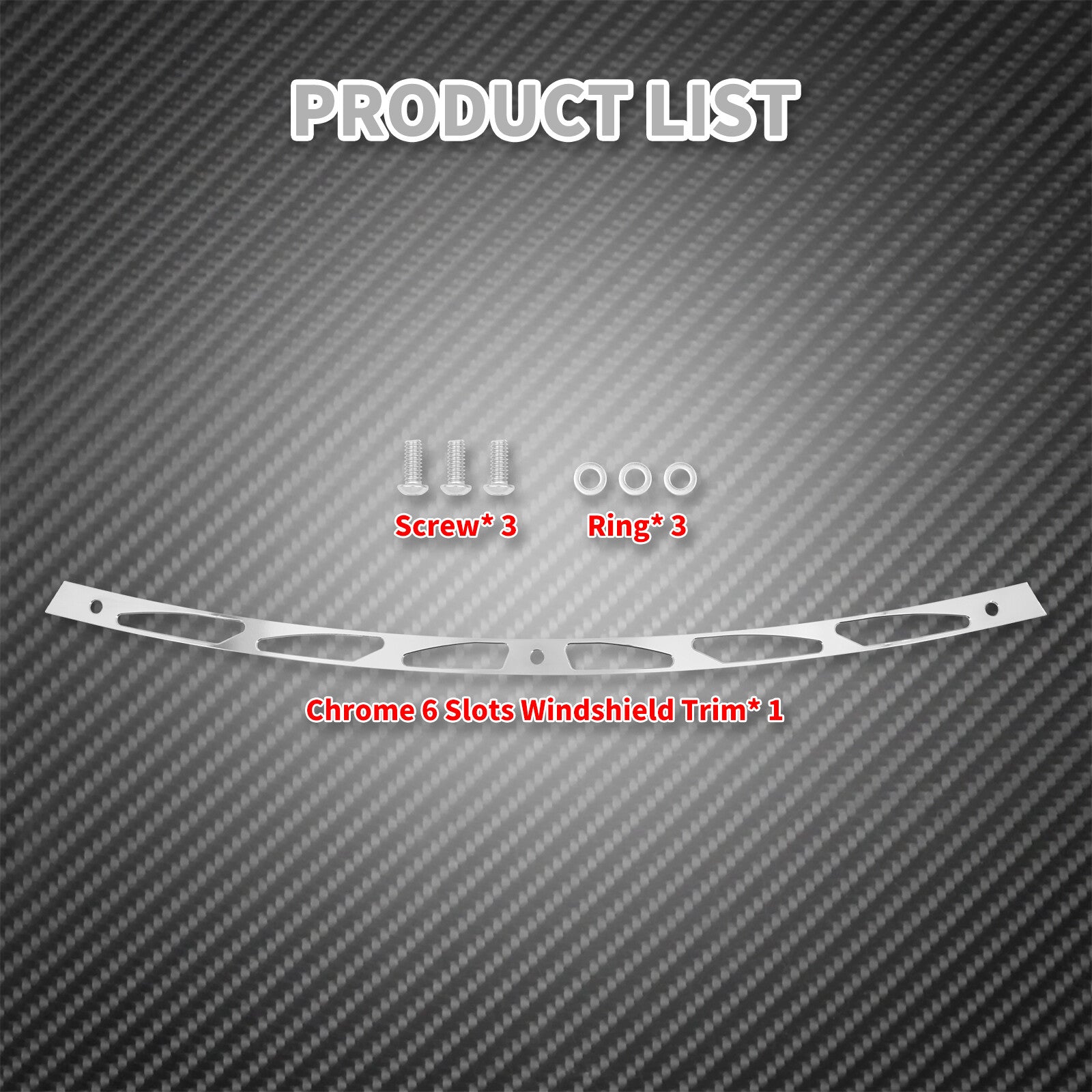 Chrome 6 Slots Batwing Fairing Windshield Trim Fit for Harley Touring CVO 96-13