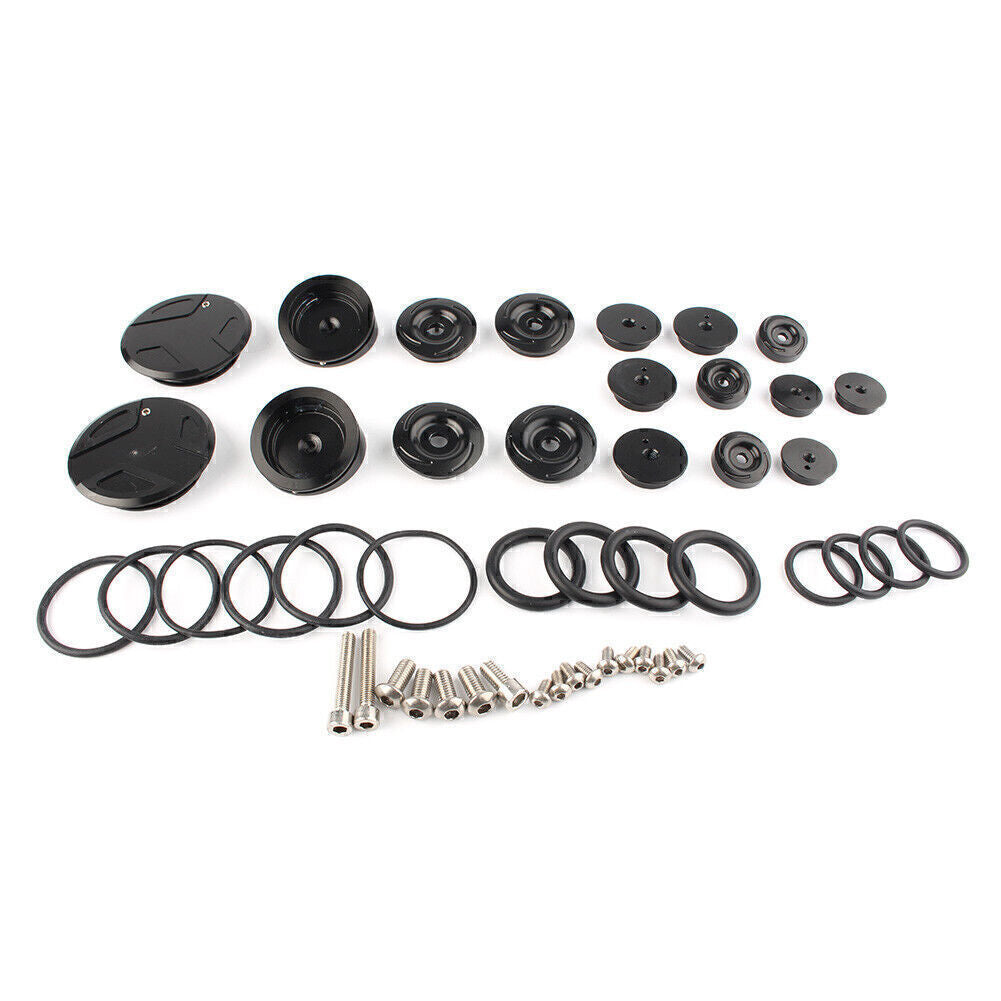 18x Black Frame Cap Frame Hole Cover Caps Decorative Fit for BMW R1200GS/ADV 13-19 Q