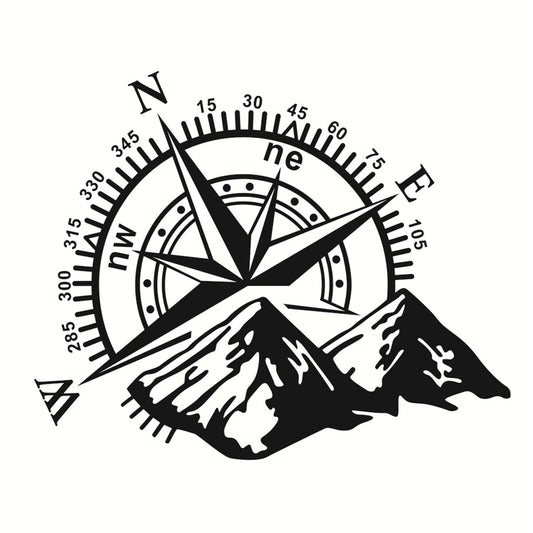 Vinyl Car Sticker Waterproof Offroad Compass Navigation Mountain Side Hood Decal