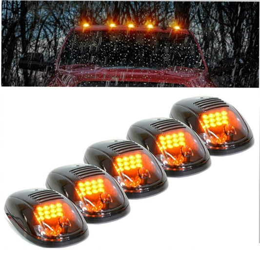 5 LED Amber Roof Cab Marker Lights for Dodge for Ram for Jeep Trucks n