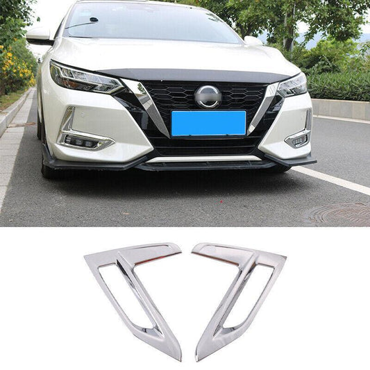 for Nissan Sylphy Sentra 2020-2022 Chrome Front Fog Light Lamp Cover Trim 2PCS