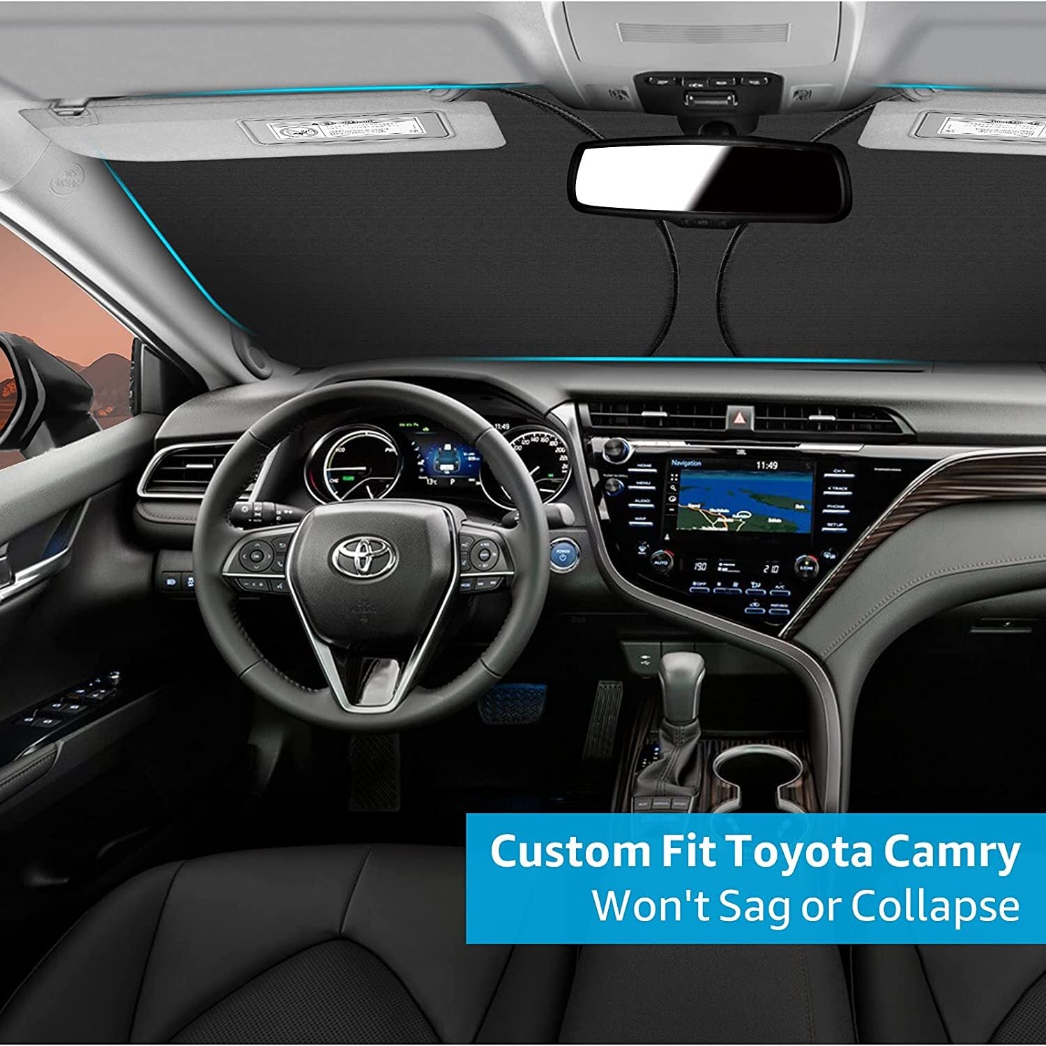 Custom-made windshield sunshade and heat insulation cover for Camry models 18-23. n