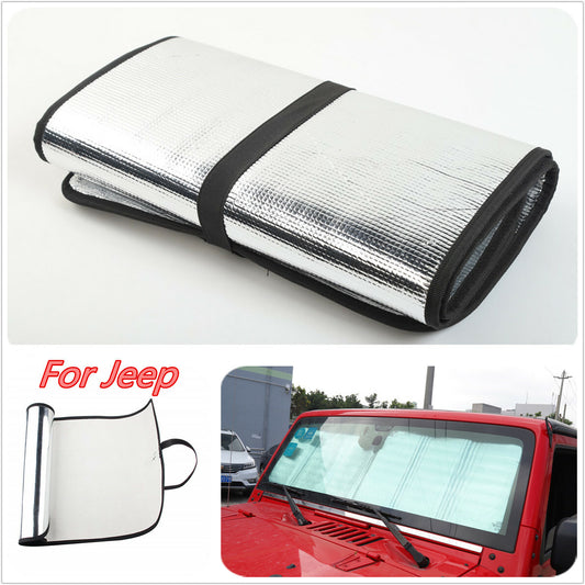 Car front UV protection sunshade, sunshade and reflective material suitable for Jeep JK 07-18- n