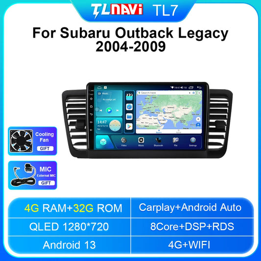 for Subaru Legacy Outback 2004-2009 Android CarPlay Car Radio GPS Multimedia 4G