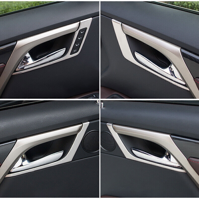 4PC Matte Silver Inner Door Lock Switch Frame Trim for Lexus RX350 450h 2016-22