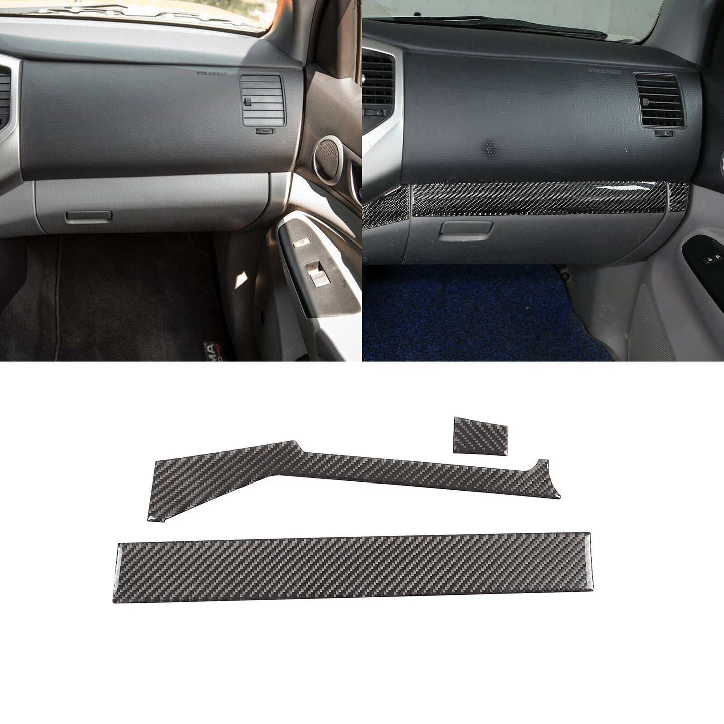 FOR Tundra 2022 2023 Carbon Cup Holder Cover Trim Frame 1pcs- v