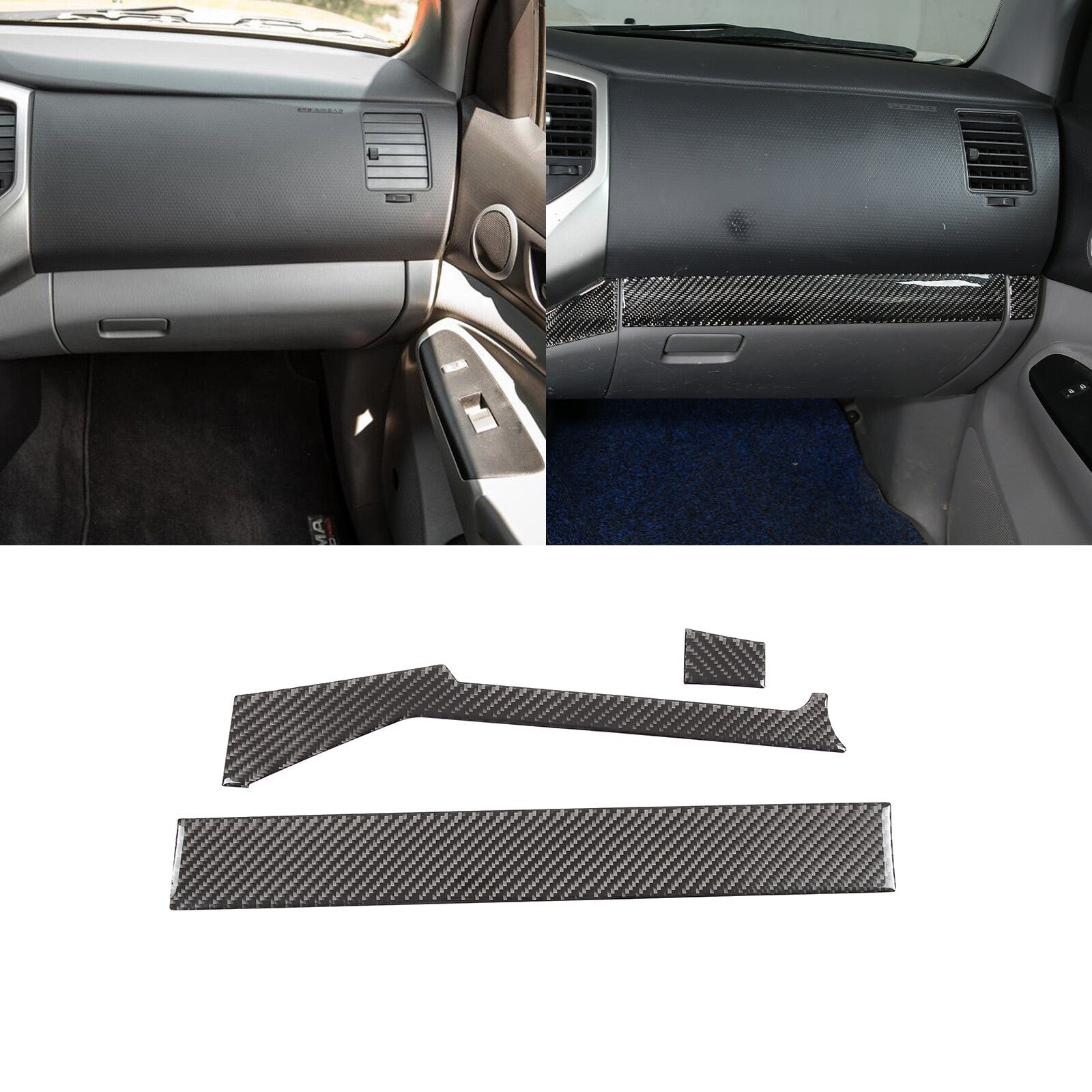 FOR Tundra 2022 2023 Carbon Cup Holder Cover Trim Frame 1pcs- v