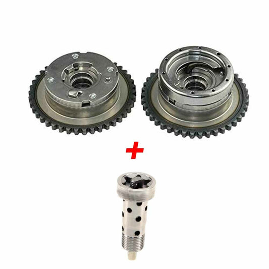 Intake Exhaust Camshaft Actuator+2PCS Engine Variable Timing Control Valve Set