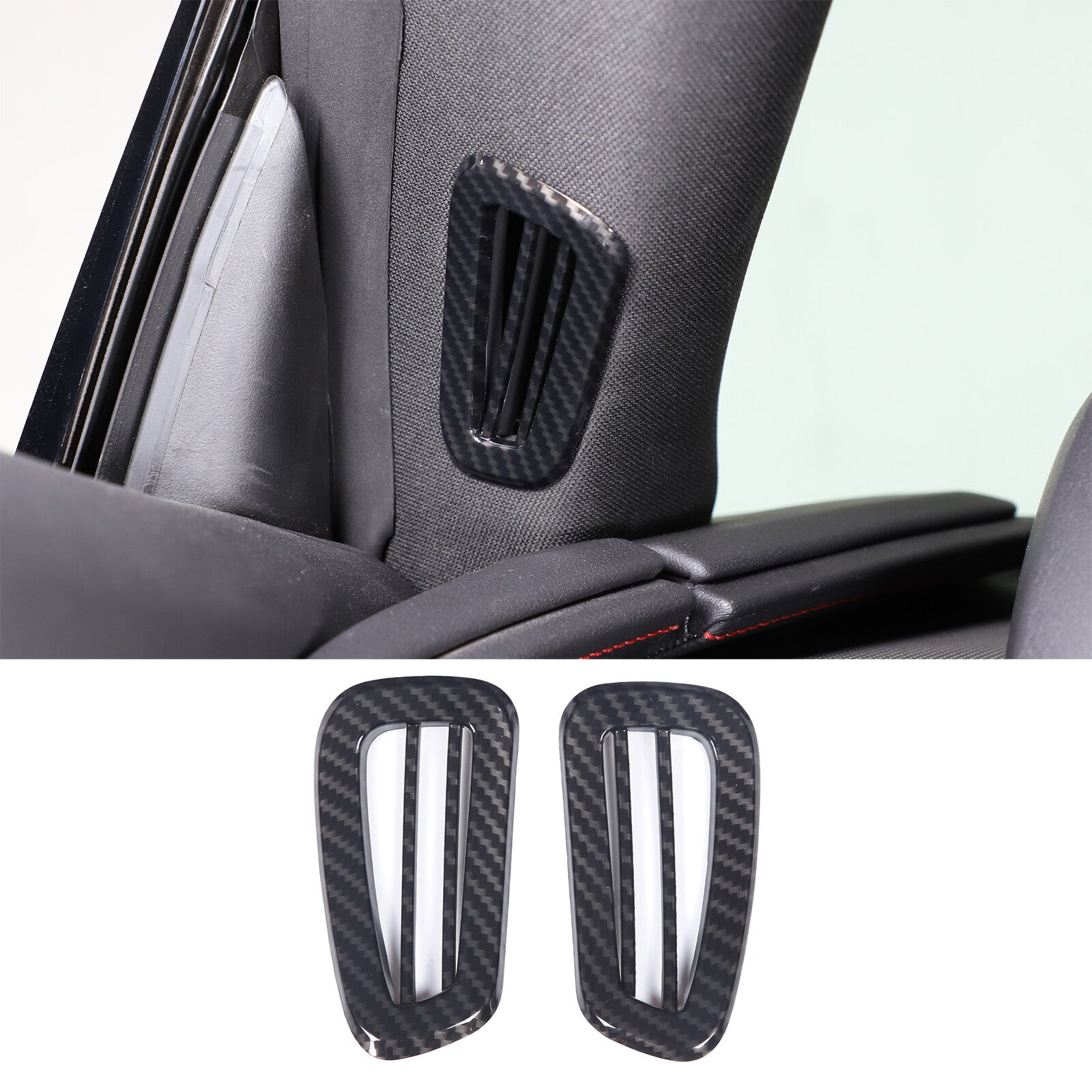 Carbon Fiber One-Pillar Air Outlet Vent Trim for Dodge Durango 2011-2021- v