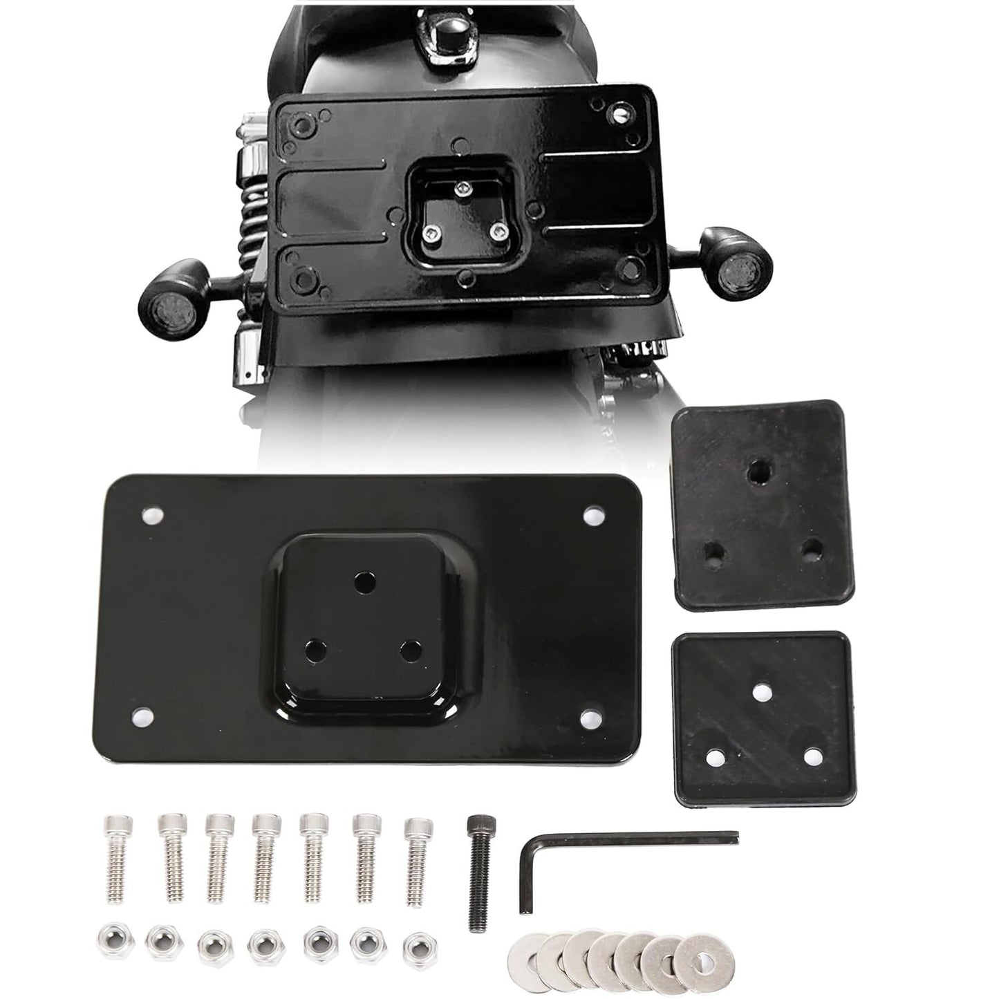 3 Holes Laydown License Plate Mount Bracket for Harley Big Twins Softail Dyna Q