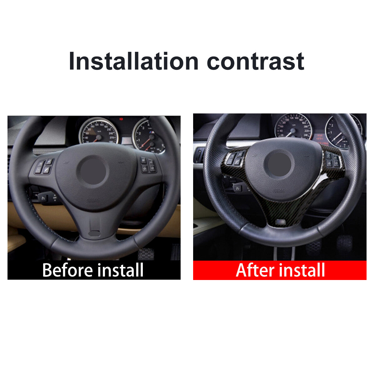 Carbon fiber steering wheel trim suitable for 2005-2012 3 E90 E92 E93 ABS- n