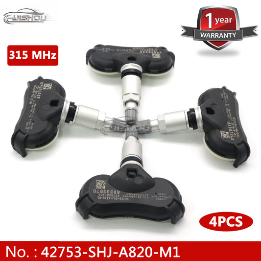 4PCS 42753-SHJ-A820-M1 Tire Pressure Sensor for Honda Odyssey Ridgeline Element Q