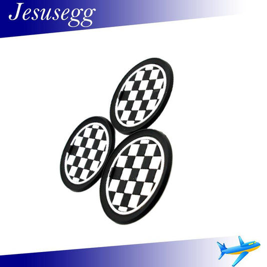 3X Black White Racing Anti-Slip Cup Mat for Mini Cooper JCW R55 R56 R57 R58 Q