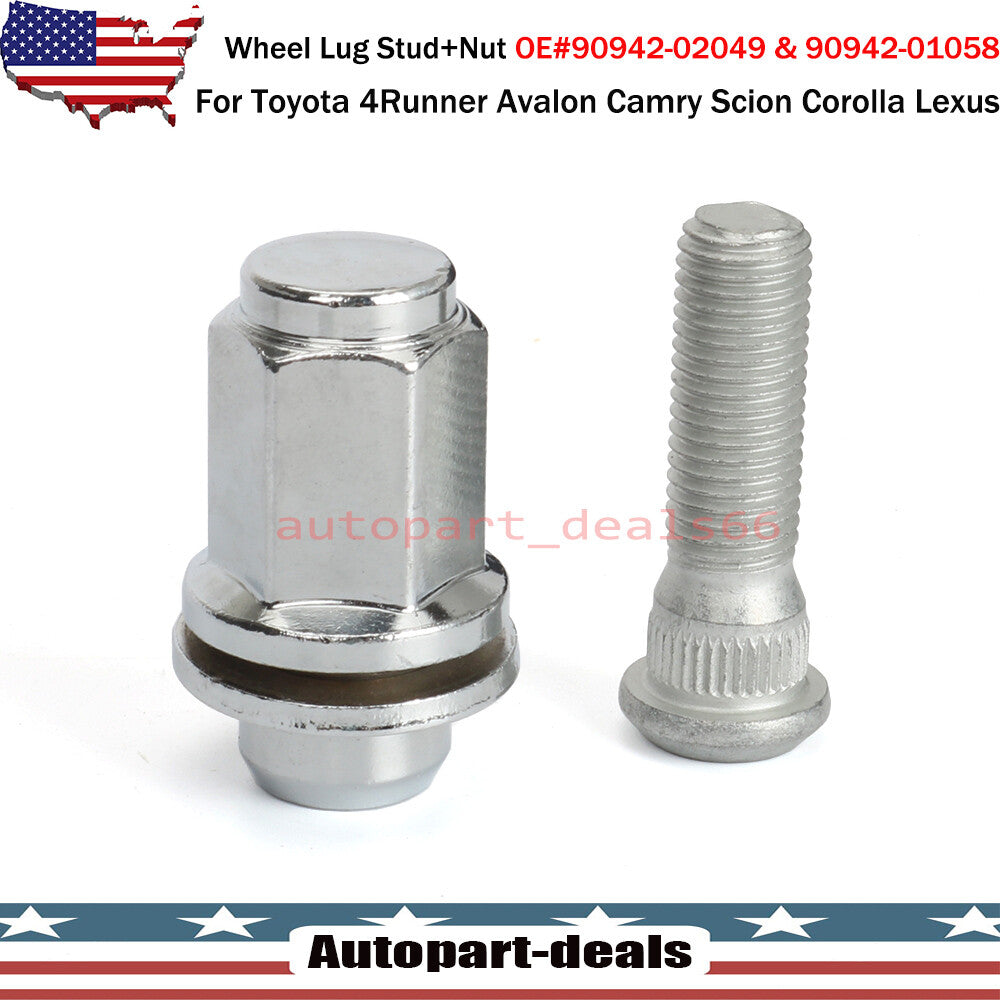 Wheel Lug Stud Hub 12x1.5 Lug Nut Chrome for Toyota 4Runner for Avalon for Camry for Corolla Q