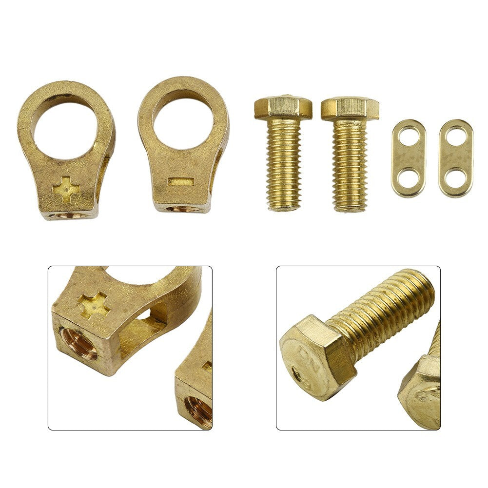 2Replacement Pure Brass Battery Terminal Top-Post Cable Terminals Wire End