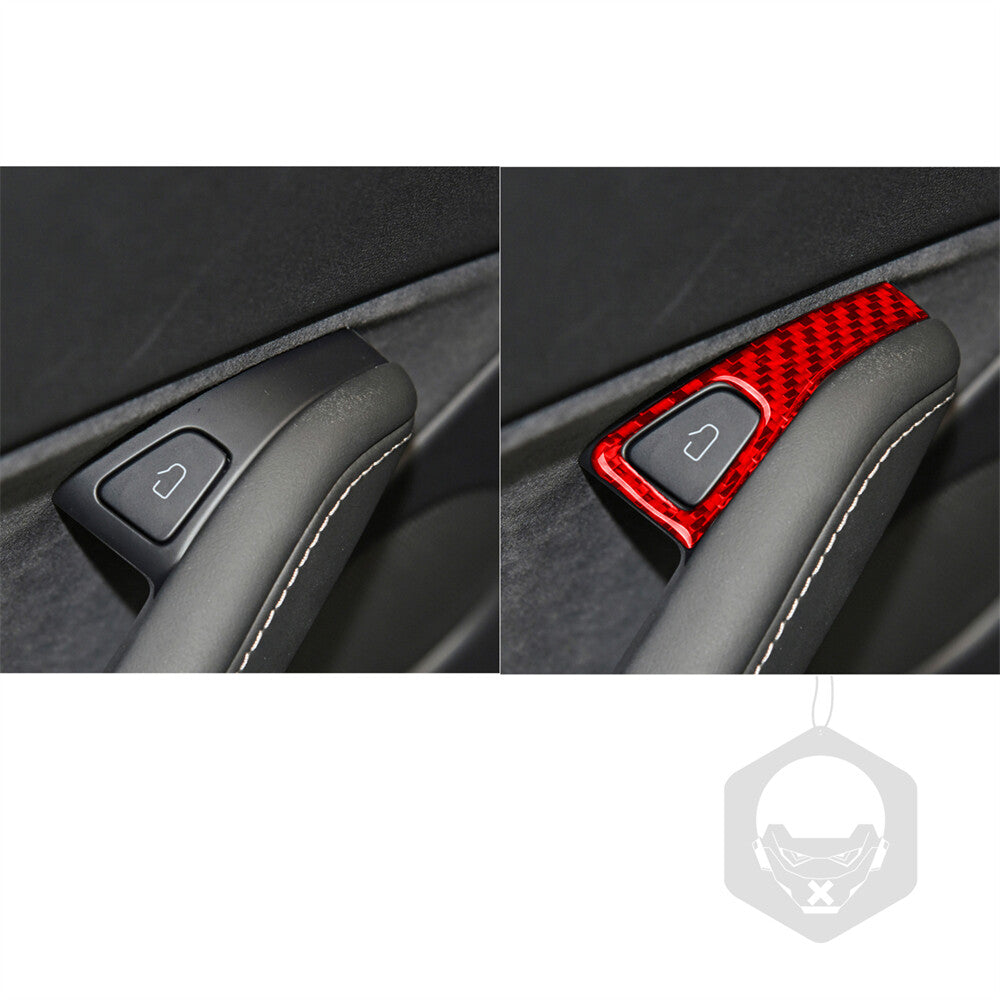 4-piece red carbon fiber window control panel button cover for 20-22 for Model Y n