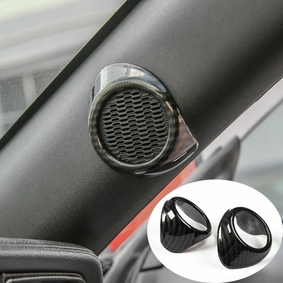 For 2015-2022 for Mustang ABS Carbon Fiber A-Pillar Speaker Cover Trim Decor 2P v
