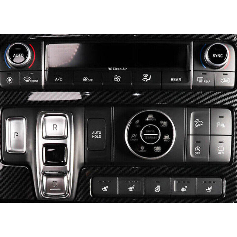 1x for Hyundai Palisade 2020-2022 Carbon Fiber ABS Console Gear Shift Cover Trim