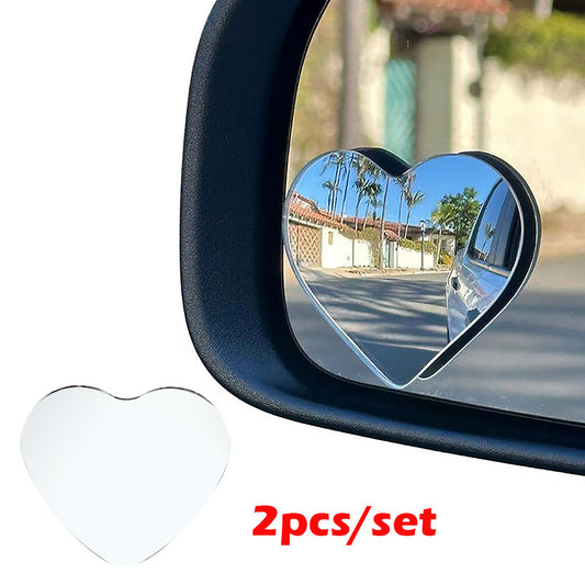 2¡ÁUniversal Car Rear View Blind Spot Mirror 2.36'' Love Heart Shape Rear Mirrors