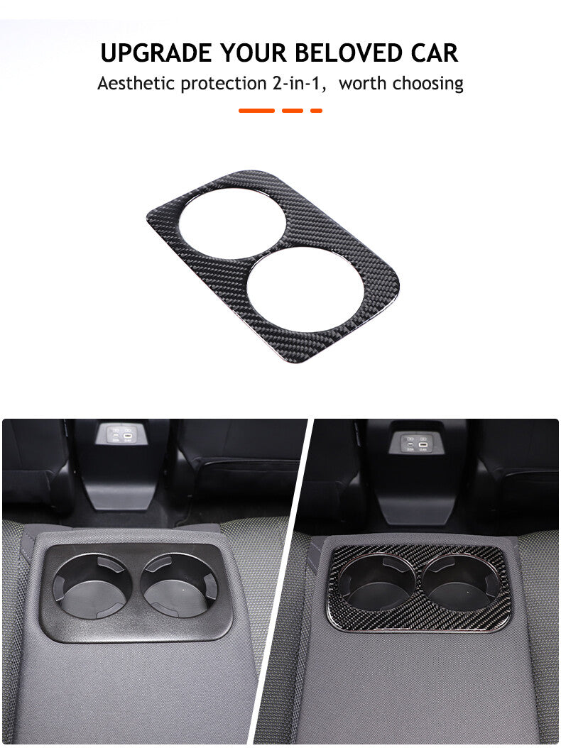 Carbon ABS Cup Holder Gear Shifter Cover Trim for Tacoma 2024+- v