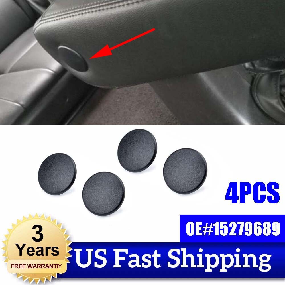 4-Pack 15279689 American Black Rear Armrest and Rear for Seat Bolt Covers for Chevrolet and for Cadillac