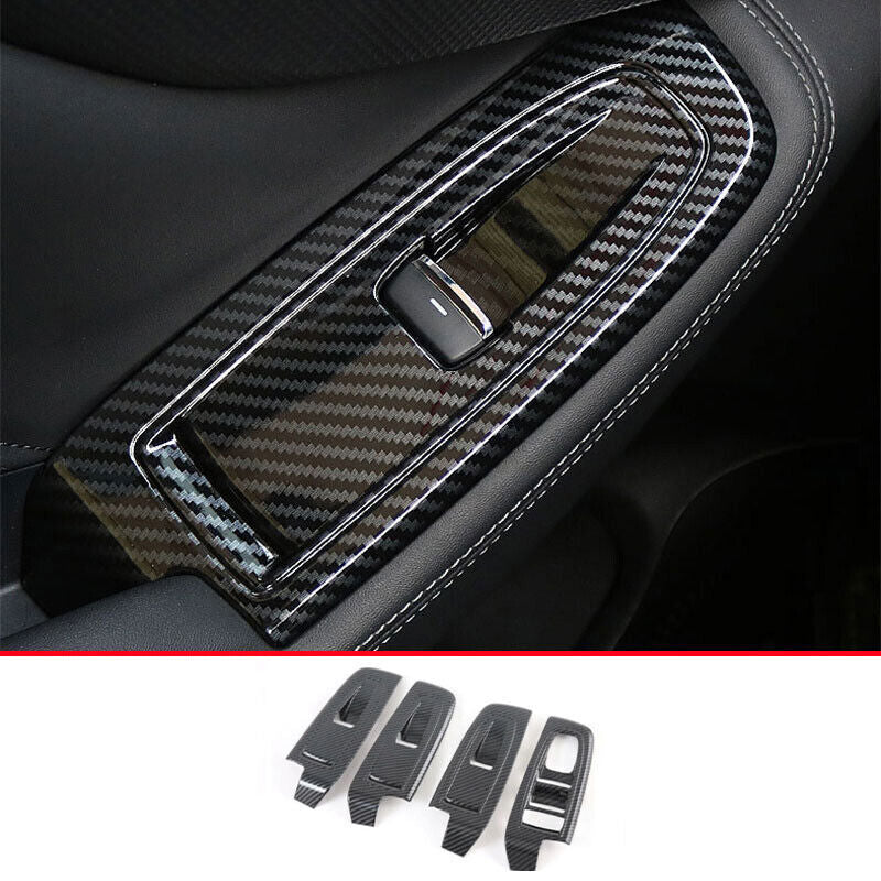 4X for Subaru Forester 2019-23 ABS Carbon Fiber Window Lift Glass Control Panel