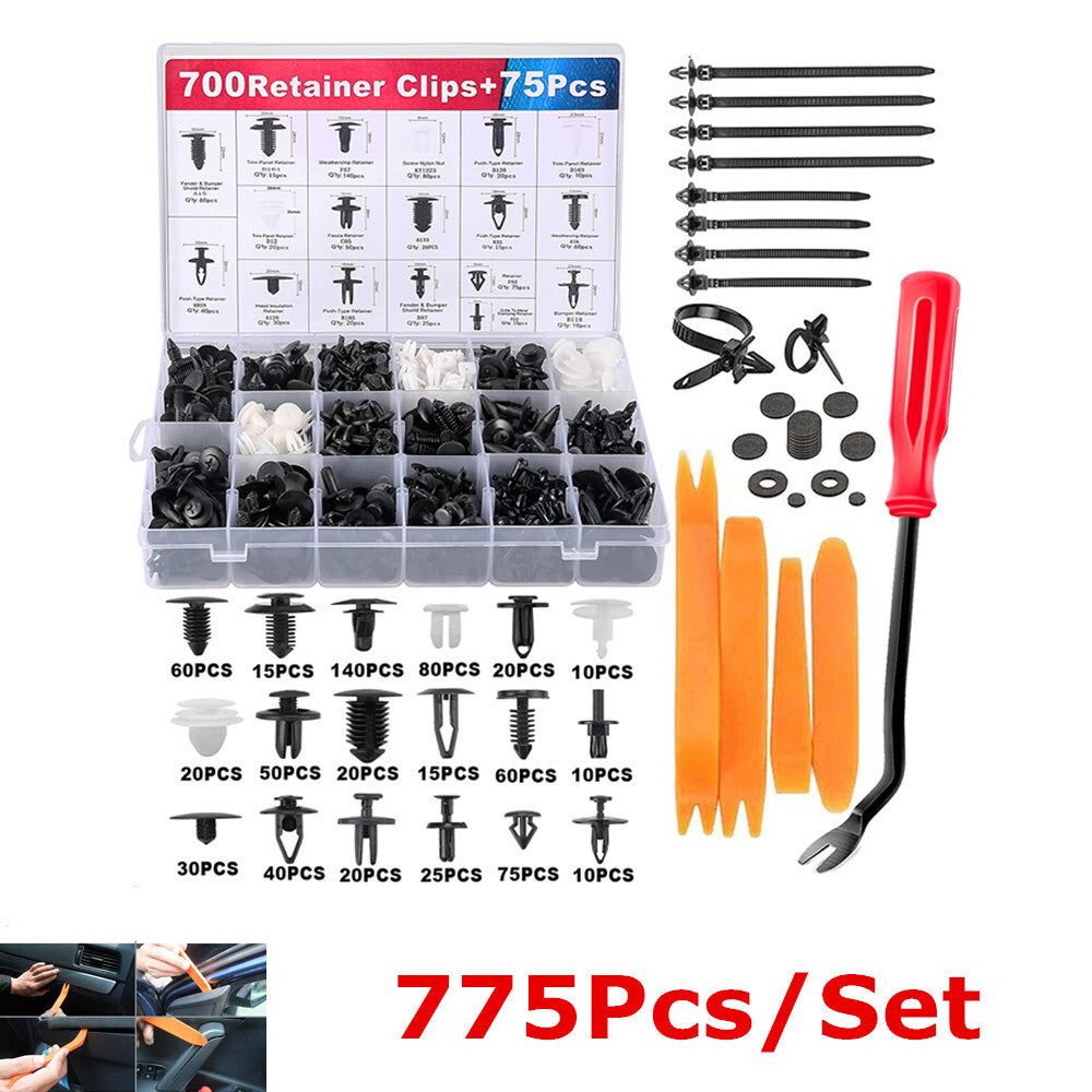 775-piece body door bumper rivet decorative panel fastener clamping kit - n