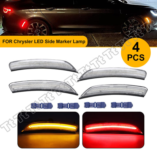 Suitable for 15 - 17 for for CHRysler 200 Transparent Front and Rear LED Side Marker Lights Turn Signal Lights - v