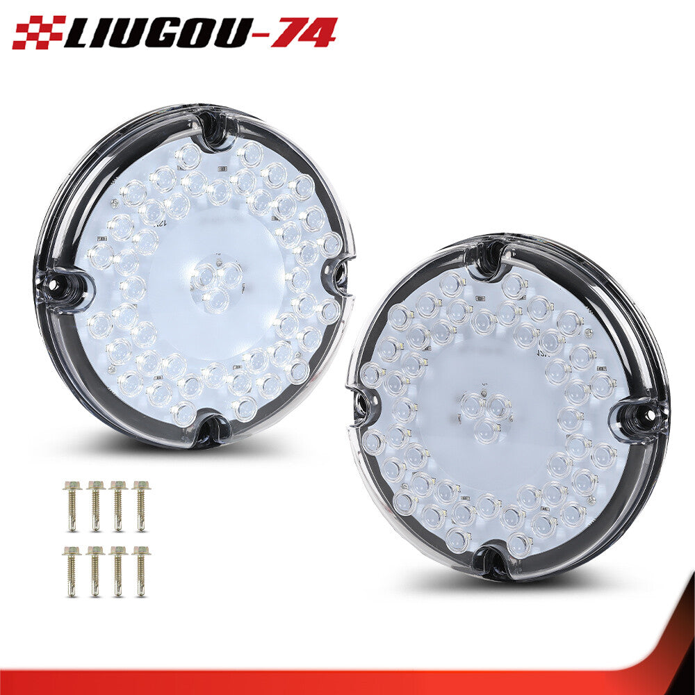 Suitable for school bus Transit Vehicle 7-inch circular white LED backup reverse taillights- v